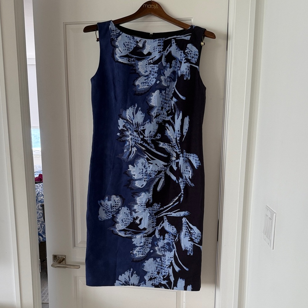 Lafayette 148 New York Blue Shades of Blue Floral Dress